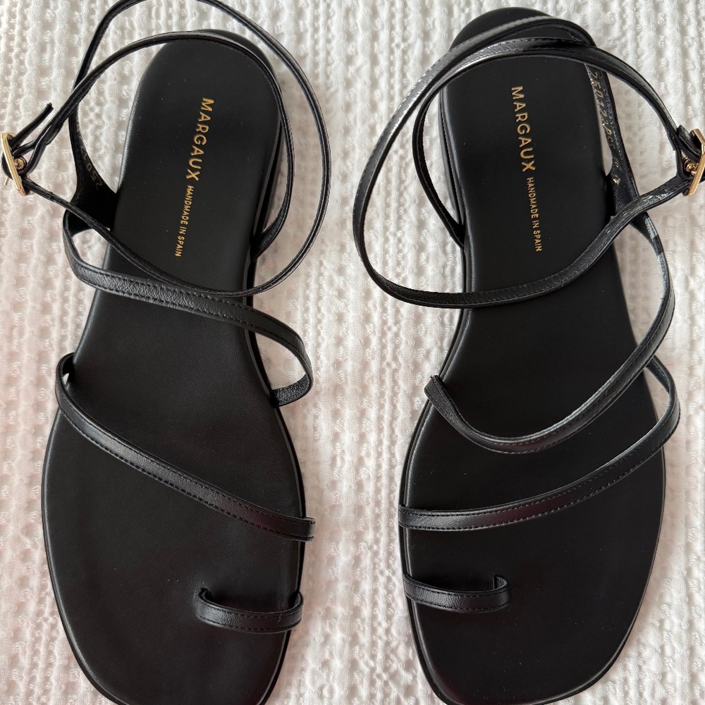 Margaux The Positano Sandal - Black Nappa
